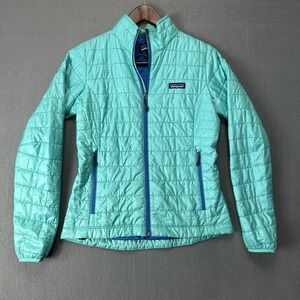 Patagonia Women's Nano Puff Jacket Aqua Teal Turquoise Size S Small
